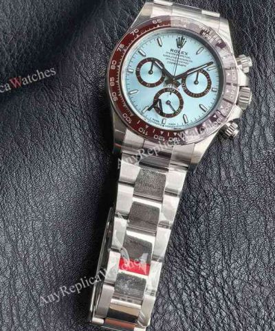 VS Rolex Daytona Ice-blue Face 40mm Cal.4131 Movement Index Brown Ceramic Bezel Watch